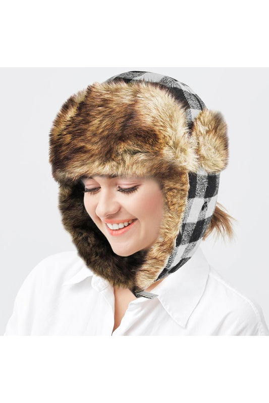 Buffalo Check Patterned Trapper Hat