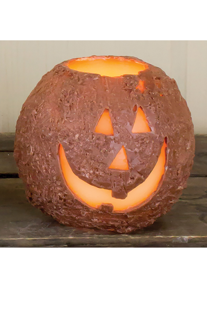 Small Jack O'Lantern Round LED Candle