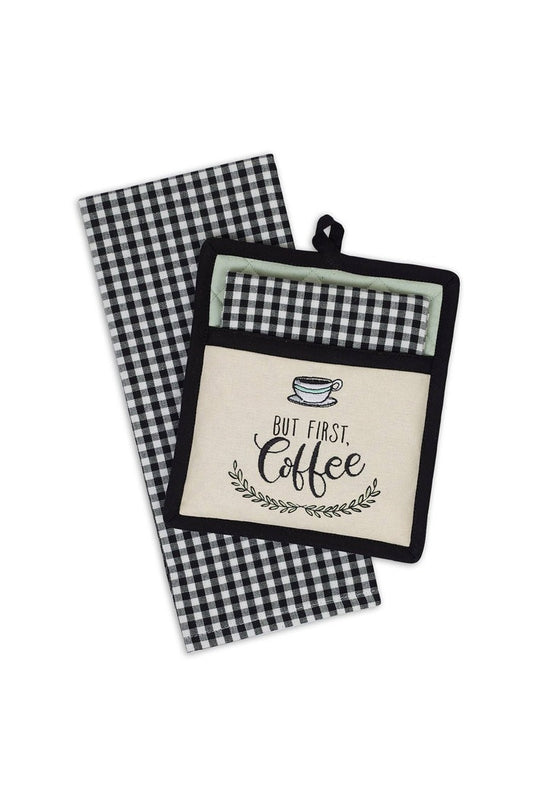 Coffee Embroidered Potholder Set