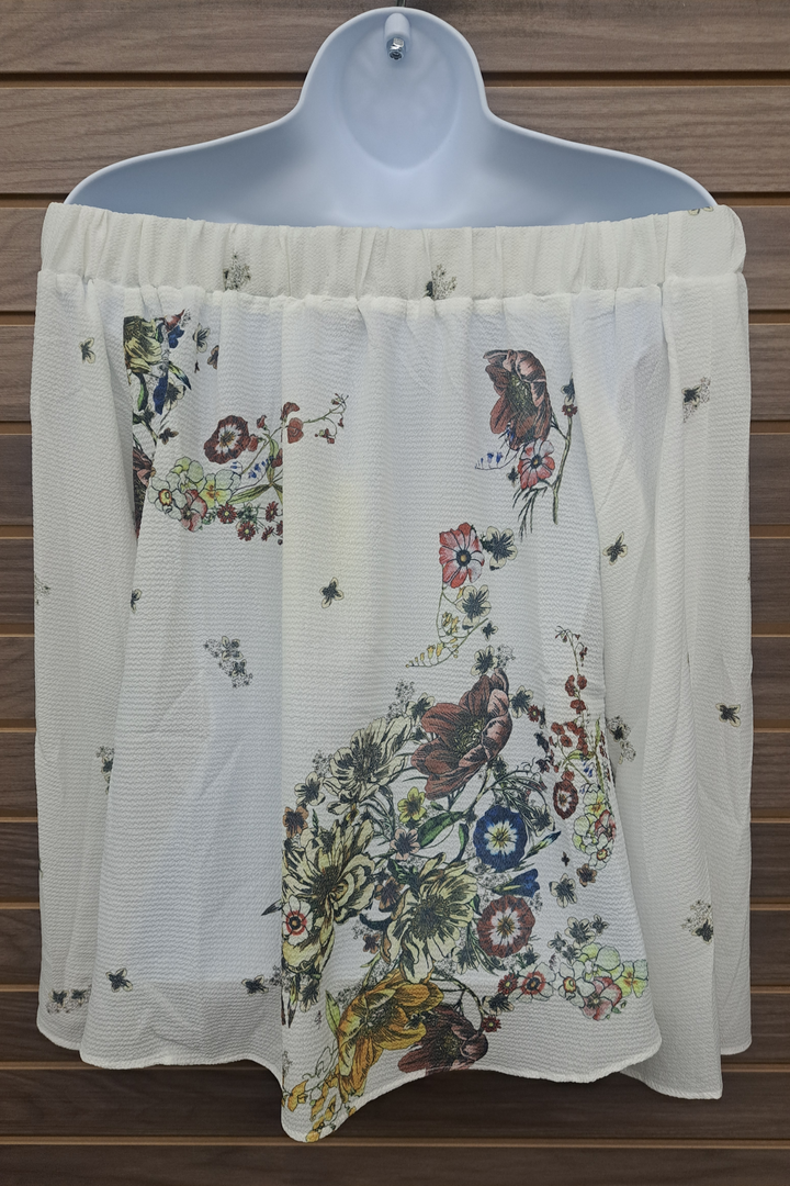 Cold shoulder floral blouse