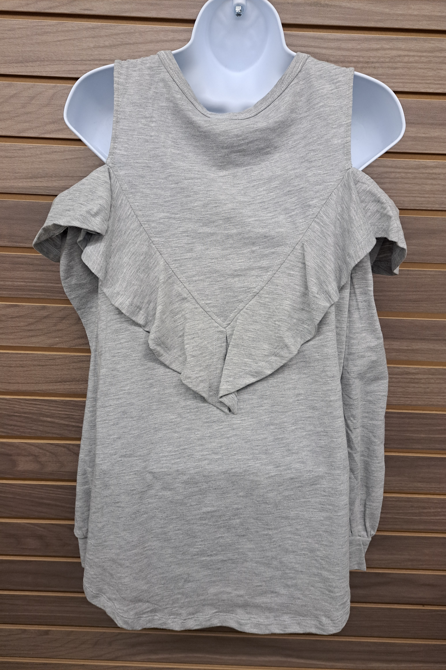 Cold shoulder gray long sleeve