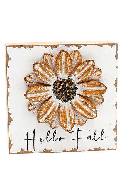 Hello Fall Sunflower Block