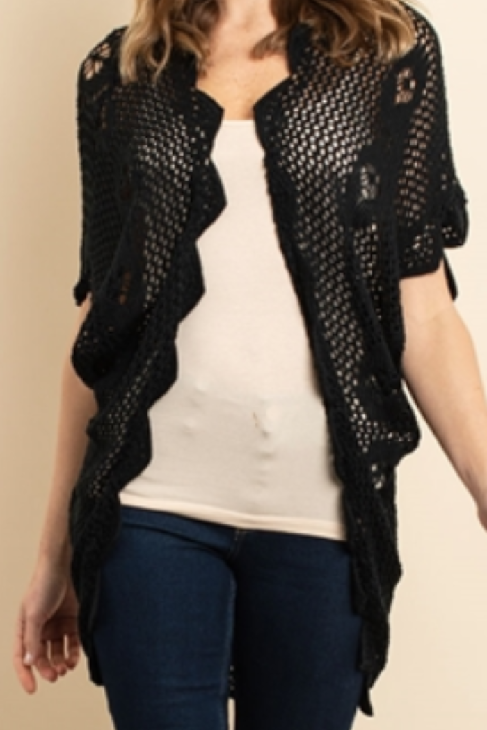 Crocheted open shawl/wrap