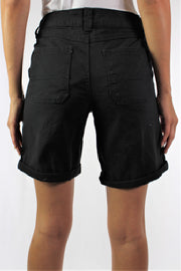 Cuffed Shorts with Front and Back Pockets