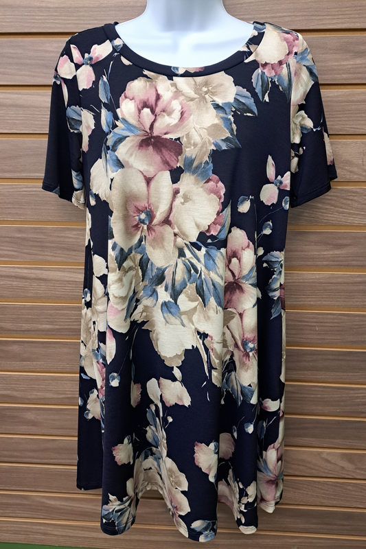 Dark Navy Floral Dress