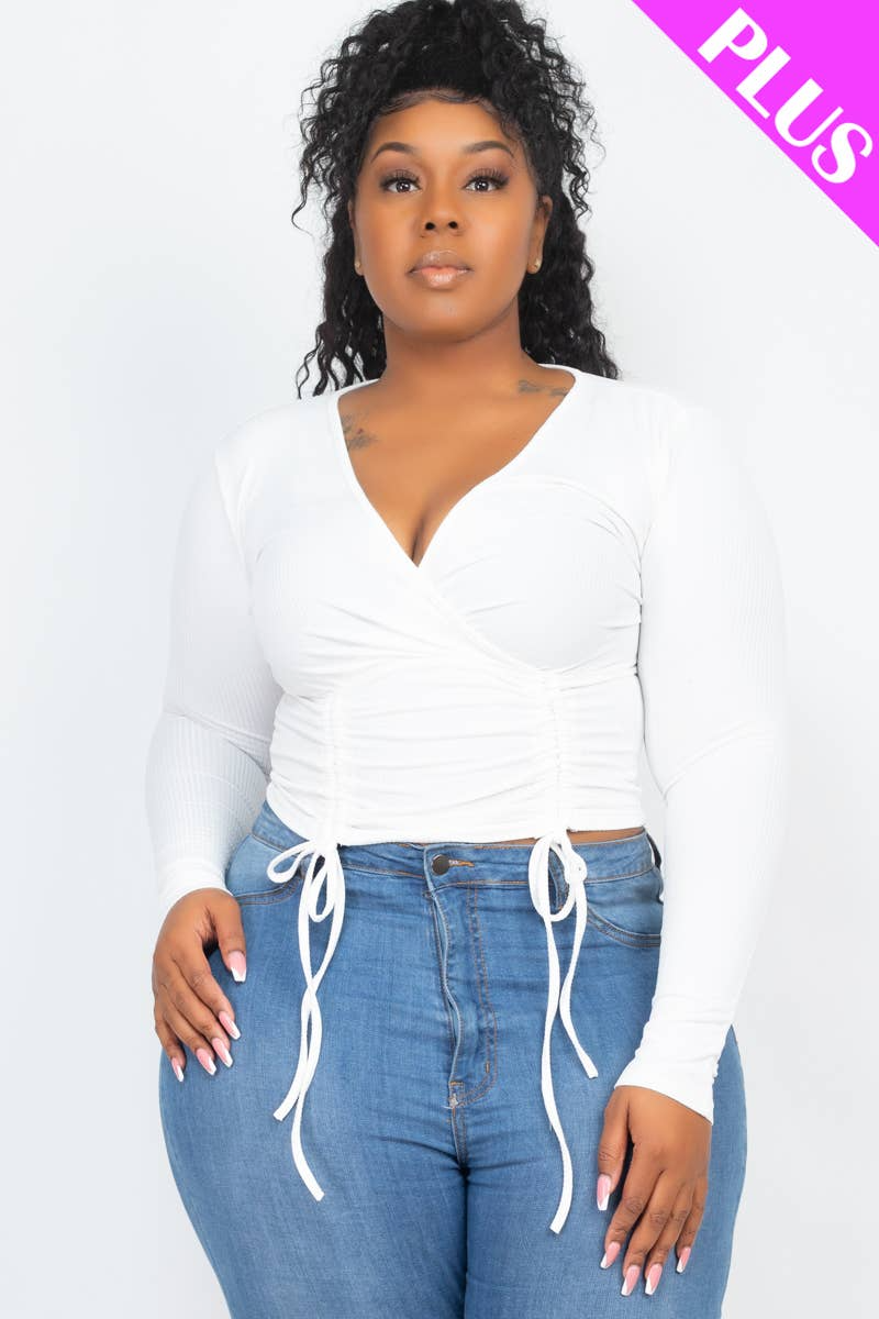 Drawstring Ruched Crop Top