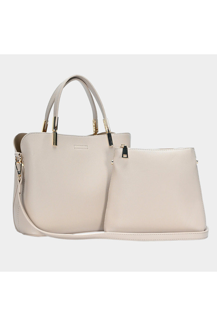 Faux Leather Solid Tote / Crossbody Bags