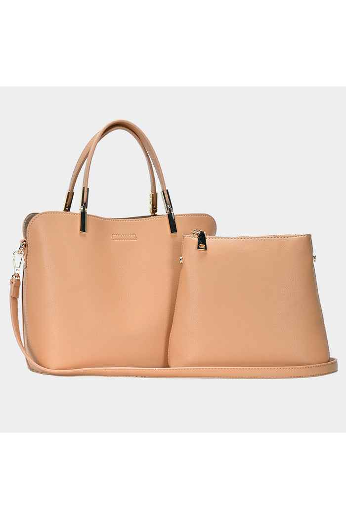 Faux Leather Solid Tote / Crossbody Bags