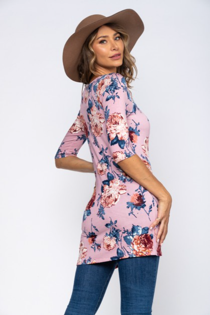 Floral Pinks tunic dress