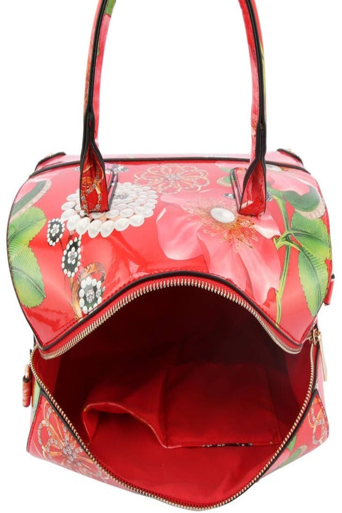 Floral Satchel Handbag for Women Purse