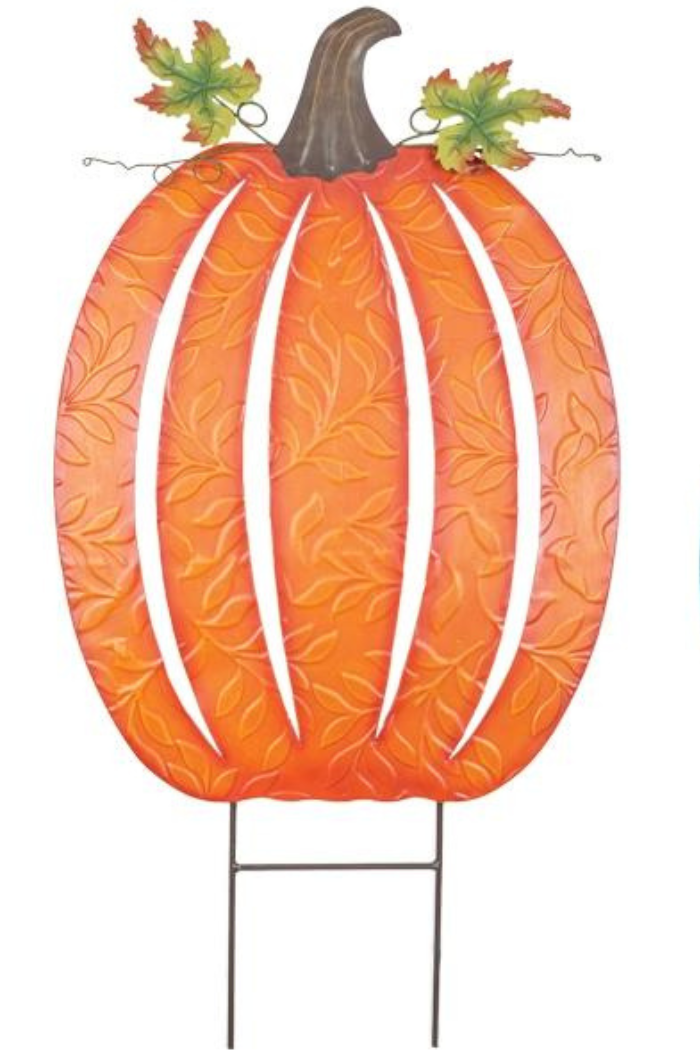 Pumpkin with Leaf Stake