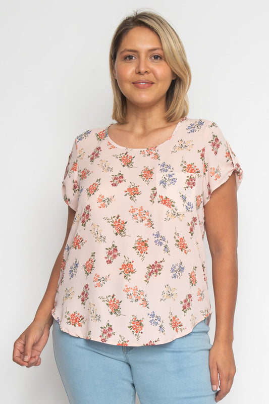 Floral Top With Pocket