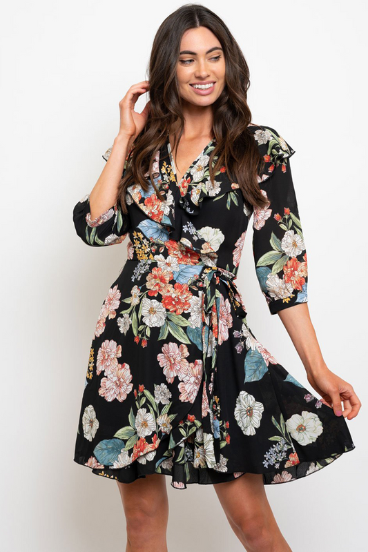 Floral wrap dress