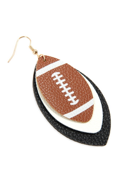 Football-Sports-LayeRed-Leather-Earrings