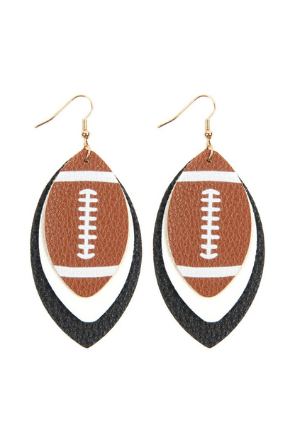 Football-Sports-LayeRed-Leather-Earrings