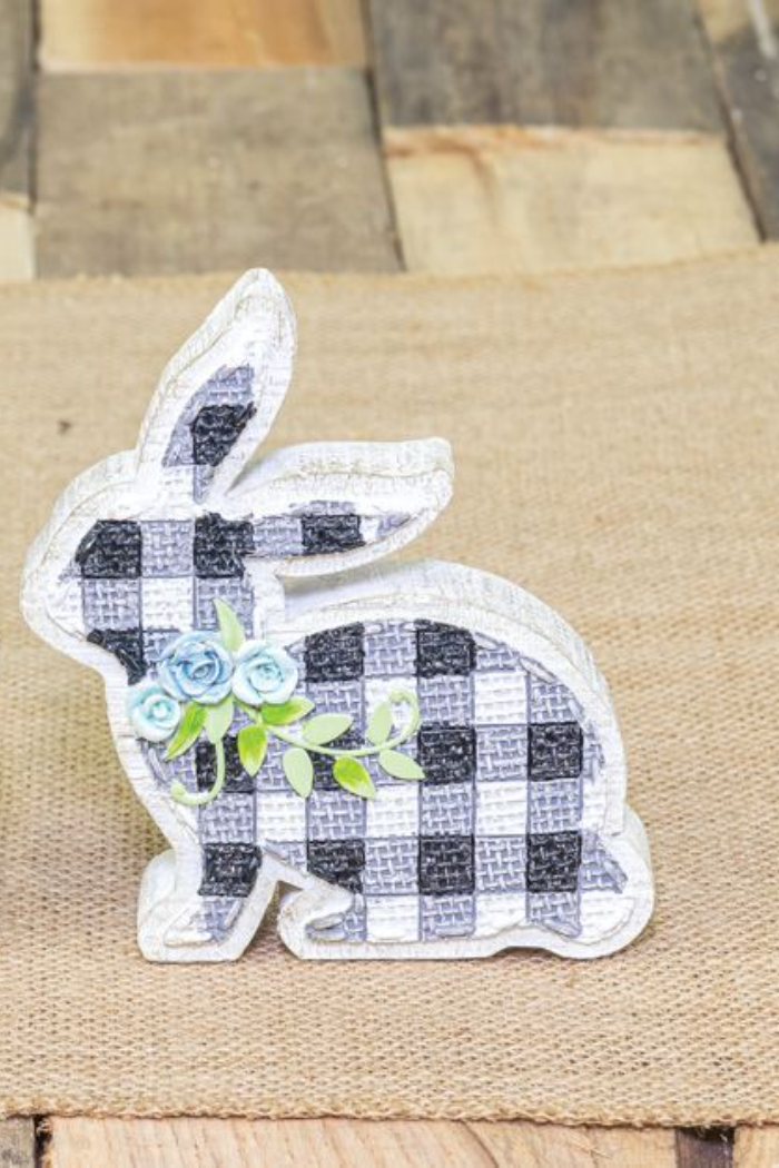 Black gingham bouquet bunny tabletop