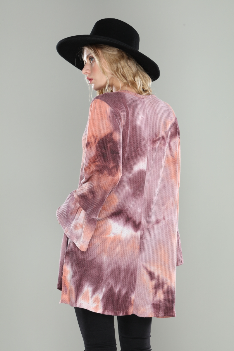 Grape peach tie dye textuRed top