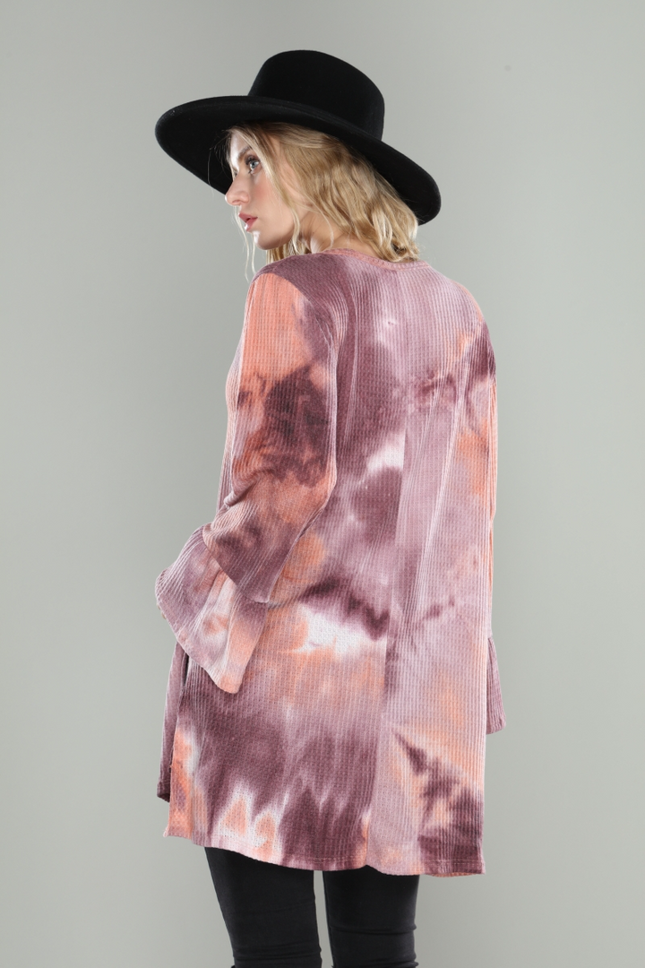 Grape peach tie dye textuRed top