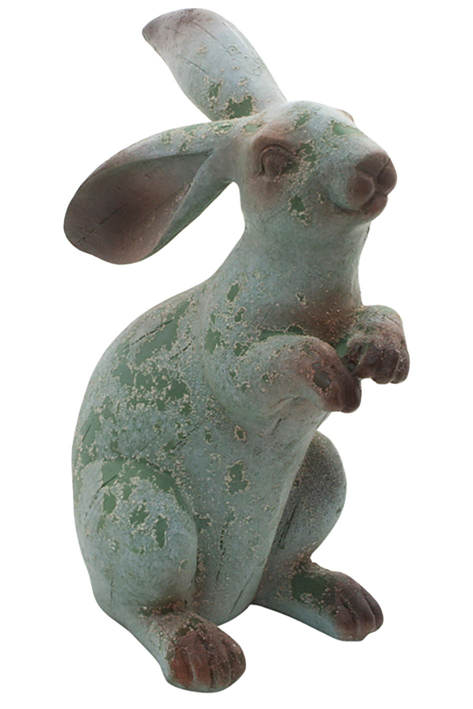 Gray & Green Resin Bunny