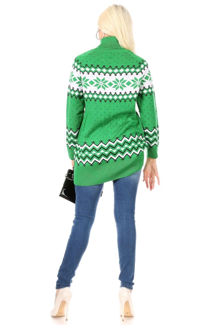 Green knitted christmas sweater