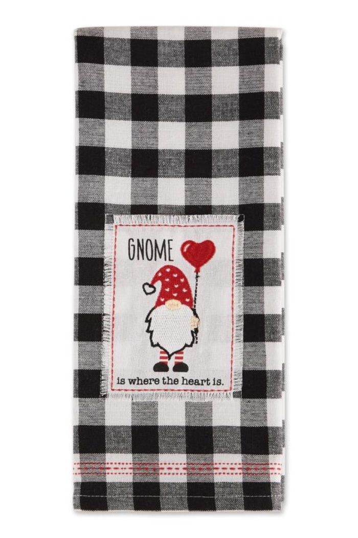 Gnome Heart Embellished Dishtowel