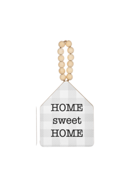 House with Text on Beaded Hanger Ornament