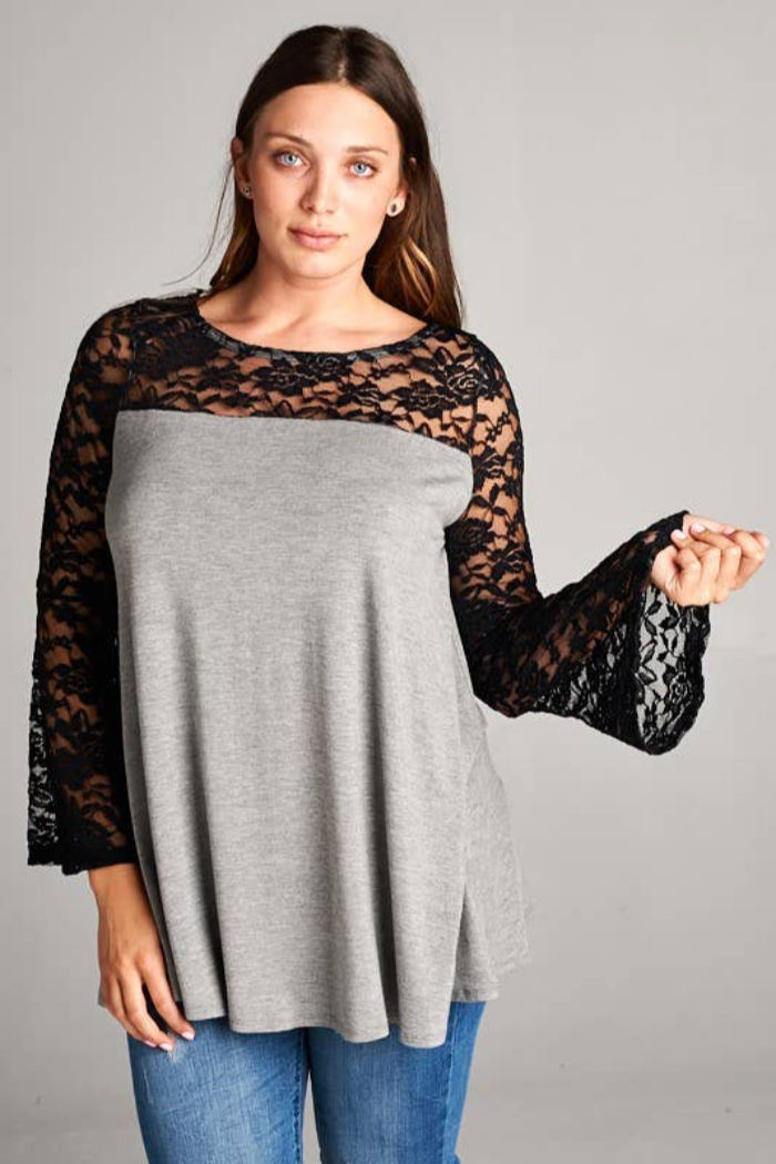 Lace Bell Sleeves Tunic