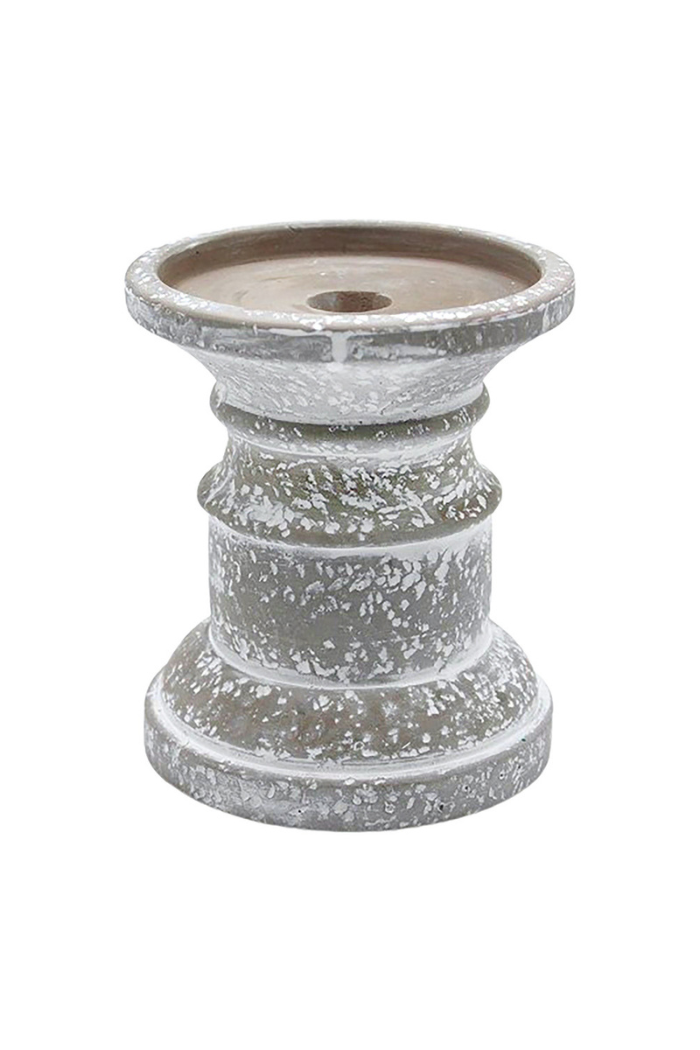 Medium Gray Cement Taper & Pillar Holder